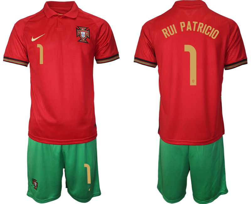 Men 2020-2021 European Cup Portugal home red #1 Nike Soccer Jersey->portugal jersey->Soccer Country Jersey